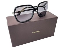 Tom Ford Solange 02 Women's Sunglasses TF1089 01C Black Silver Grey Lenses ITALY