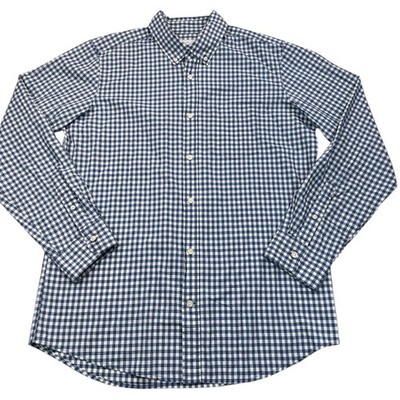 GAP Mens Medium Button Down Shirt Blue Gingham Check Cotton Long Sleeve NWT