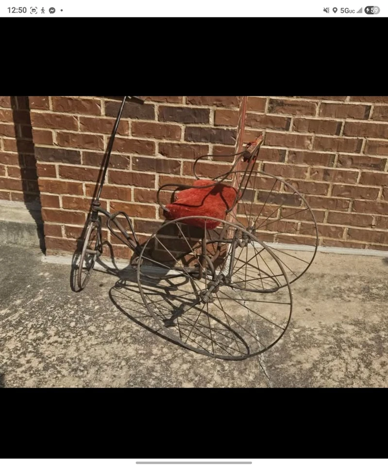 RARO CARRO A PEDALES INFANTIL ANTIGUO TRICICLO (VELOCÍPEDO) ORIGINAL MUY BONITO Foto 2 de 4