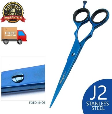 Professionelle Friseurschere, 16,5 cm, blaue Titan-J2-Edelstahl-Schneideschere