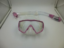 NICE CRESSI WIDE VIEW PANO 3 PINK  CLEAR SCUBA DIVE MASK AND SNORKEL SET