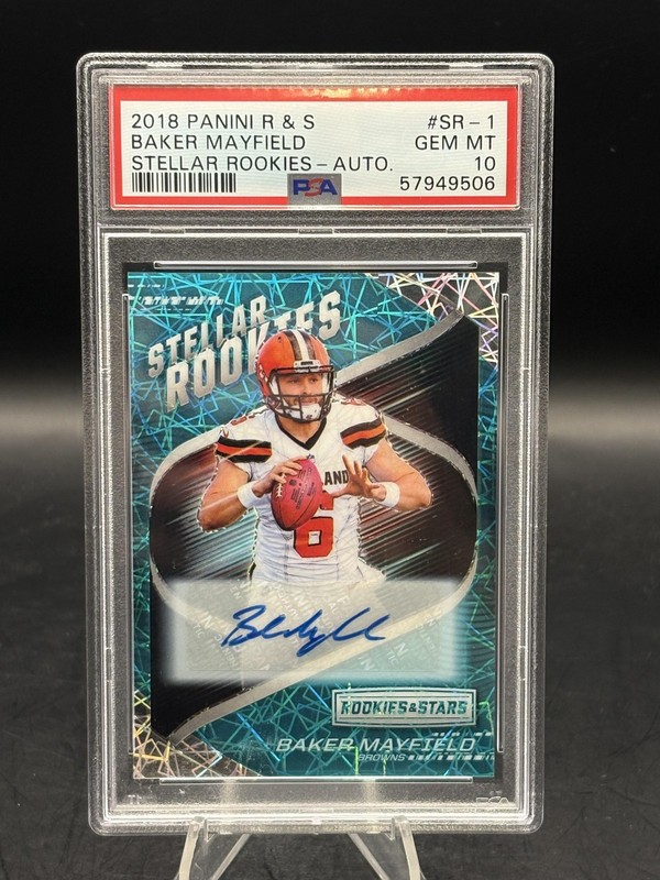 2018 Rookies & Stars Baker Mayfield Stellar Rookies Signatures PSA 10 #/25