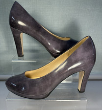 Gabor Court Heels Genuine Leather Size 4 Blue Grey Made in Portugal