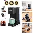 Single Serve Coffee Maker, Iced and Hot Coffee Machine for K Cup & Grounds, C...