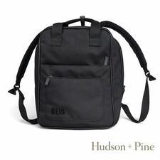 BEIS Black Backpack Travel Work Laptop Bag