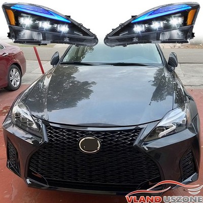 LED Headlights w/Animation For 2006-2013 Lexus IS 250 350 ISF Projector Headlamp
