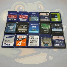 Lot of 15 Miscellaneous SD Cards Brands Include Sandisk Lexar - Untested - GC579