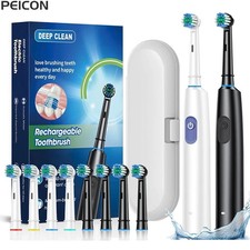 Pro Rotating Electric Toothbrush Rechargeable With 4 Brush Heads 5 Modes Time