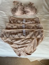 M&S ROSIE FOR AUTOGRAPH BRA AND BRIEFS SIZE 34D x 3 PAIRS OF BRIEFS