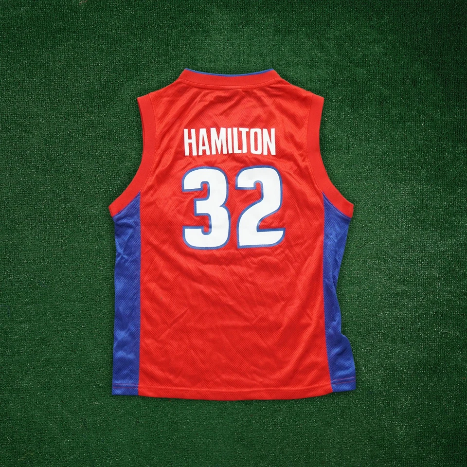 Richard RIP Hamilton NBA Adidas Detroit Pistons Alternate Red YOUTH Jersey - Image 2 of 4