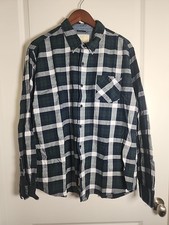 Weatherproof Vintage Men  s Flannel Button Down Shirt XL Blue Green White.