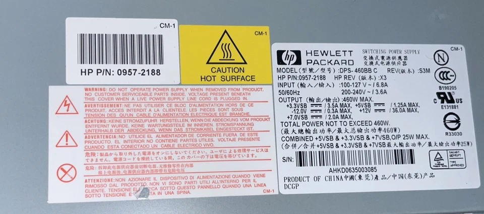 HP 0957-2188 DPS-460BB C 460W PSU Power Supply Für RX1620 - Bild 4 von 4