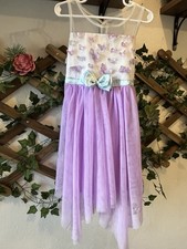Purple  White Tulle Dress With Butterfly Appliqu s And Bow Girl's Size 5