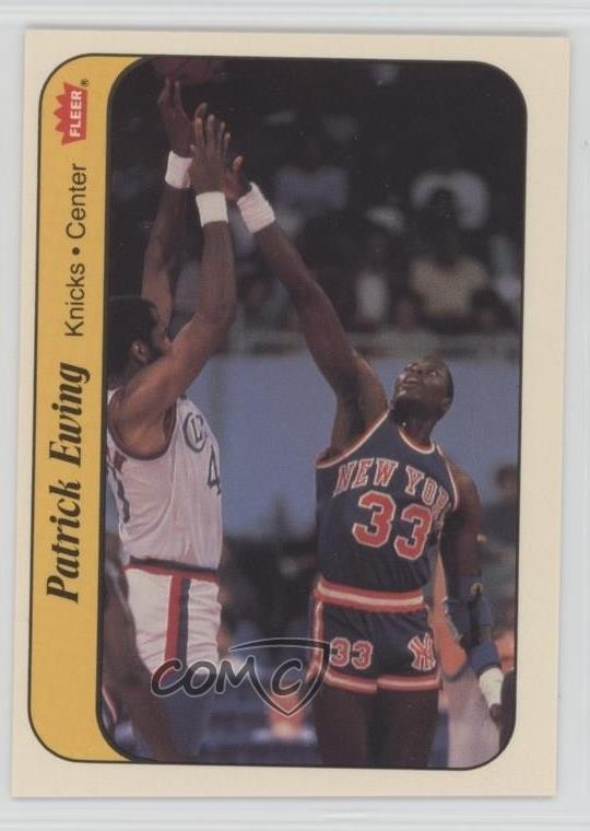 1986-87 Fleer Stickers Patrick Ewing #6 HOF 02lc