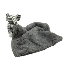Plush Gray Baby Lovey Striped Knit Elephant Toy 11.5 Cozy Nursery