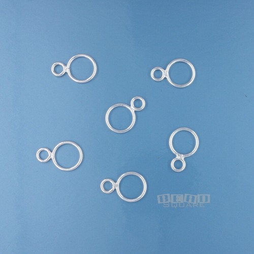 6 Sterling Silver Double Closed Jump Ring / Figure 8 Connectors 12mm #33139 - Picture 2 of 3