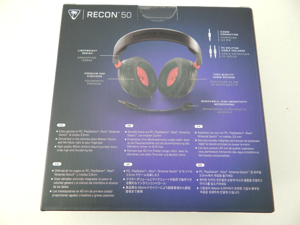 Turtle Beach Recon 50 Wired Gaming Headset PC Xbox PlayStation Nintendo Blk/Red - Image 3 of 4