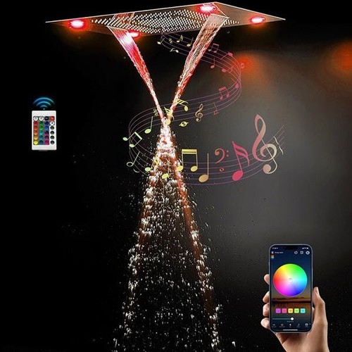 Cascada 23"x31" Einbau Bluetooth Musik Duschkopf mit WiFi Smart LED Steuerung - Bild 2 von 14