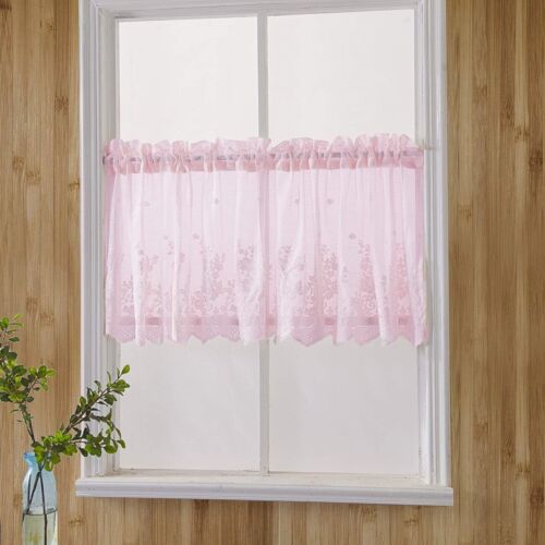 Vintage Embroidered Sheer Lace Window Curtain Kitchen Valance Cafe Tiers Bedroom - Picture 56 of 67