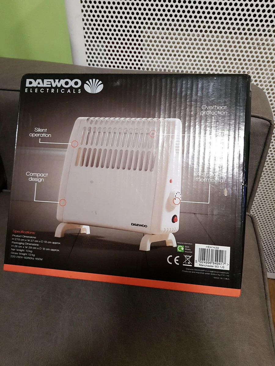 Daewoo Mini Convector 450W Heater Free Stand With Protection u0026amp; Silent  Operation | eBay