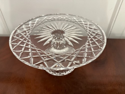 Vtg WATERFORD CRYSTAL Alana/Comeragh 10" Round Cake Stand Platform IRELAND - Picture 7 of 12