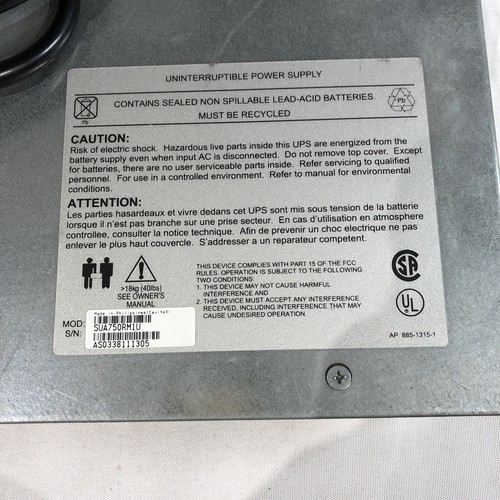 APC Smart-UPS 750VA 480W RM 1U SUA750RM1U- NO Battery - 第 6/7 張圖片