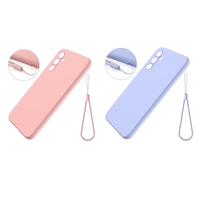 Wear-Resisting Slim Silicone Case With Lanyard for Samsung Galaxy A34 5G A346M