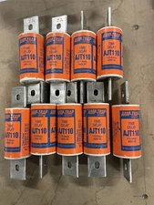 Lot Of (9) Ajt110 Class Fuse, J Class, Ajt Series, Time-Delay, 110A, 600V Ac