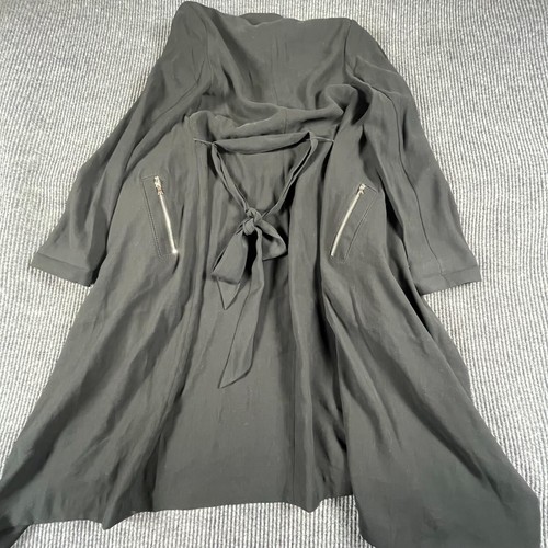 Express Jacket Womens XS Black Open Front Kimono Zipped Pockets Long NEW $128 - Picture 13 of 16