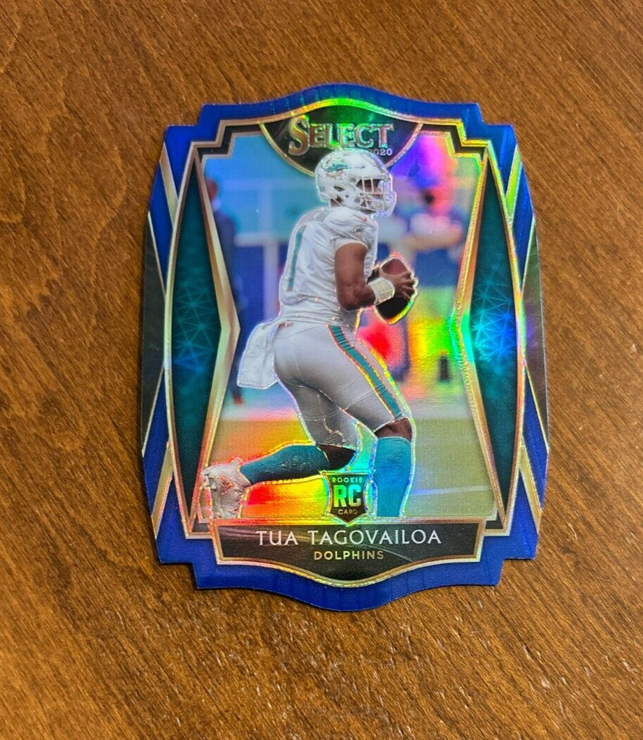 Tua Tagovailoa 2020 Select Premier Level Blue Die Cut Rookie Alabama Dolphins RC