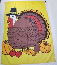 NEW Thanksgiving Turkey Yard Garden Flag 28 x 40 Large Emson House VIntage