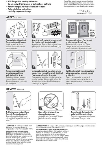 3M Command 17206 Large Picture Hanging Strips, 40 Pairs/ 80 Strips, Holds 16 lbs - Picture 9 of 9