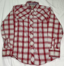 Vintage Roper Pearl Snap Button Size Large L Plaid Glitter Western Cowboy
