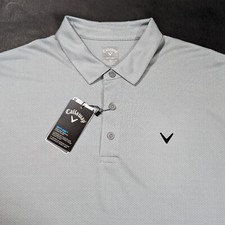 Callaway Men s Golf Opti Dri Polo Shirt Size XL Sun Protection Fabric Gray