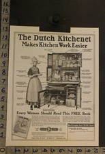 1916 DUTCH KITCHENET CABINET FURNITURE CUPBOARD PANTRY HOME DECOR AD 24077*