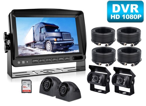 Videoregistratore DVR Quad Monitor 7" 4x Camion Telecamera Retromarcia con 32GB - Foto 12 di 15