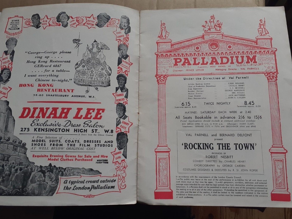 London Palladium Harry Secombe Winifred Atwell Alma Cogan 1956 Rocking the  Town | eBay UK