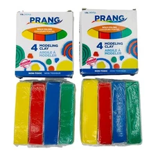 2 Packs Prang Modeling Clay Yellow, Red, Blue Green 1 lb/Pack