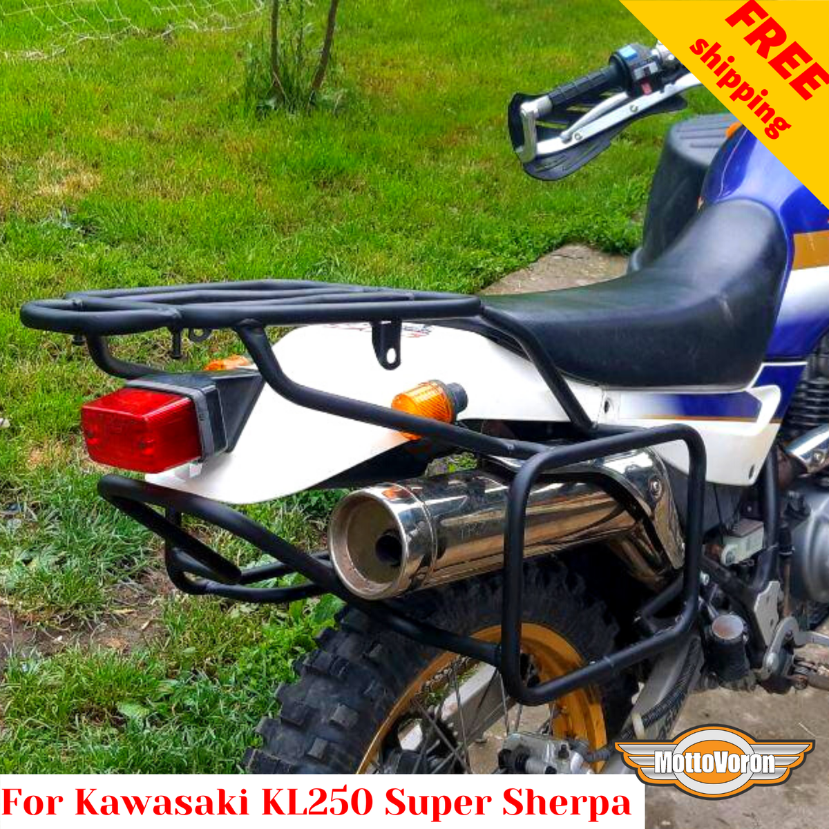For Kawasaki Super Sherpa KL250 Rack luggage system KL250G Side