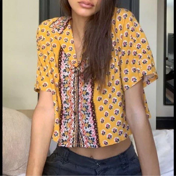 Urban outfitters yellow store shirt