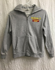 H M Boys Size 10-12 Youth Gray Hoodie Full Zip Front Long Sleeves Cotton Blend