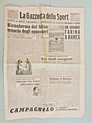 Gazzetta Dello Sport 9 Mai 1955 - Milan, Napoli, Juventus, Sampdoria - Journal Vintage