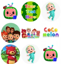 Cocomelon Edible Image Toppers. Edible Round Pre Cut Stickers. Edible Prints.