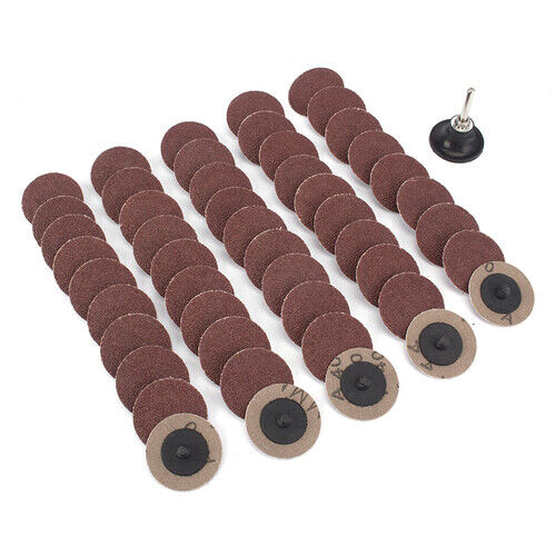 50PCS 2" Type R Aluminum Oxide Roll Lock Sanding Disc With Rubber Backing Pad - Afbeelding 1 van 3