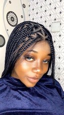 Braided wig,knotless wig.triangle based wig made on a full lace. Length is 34inc