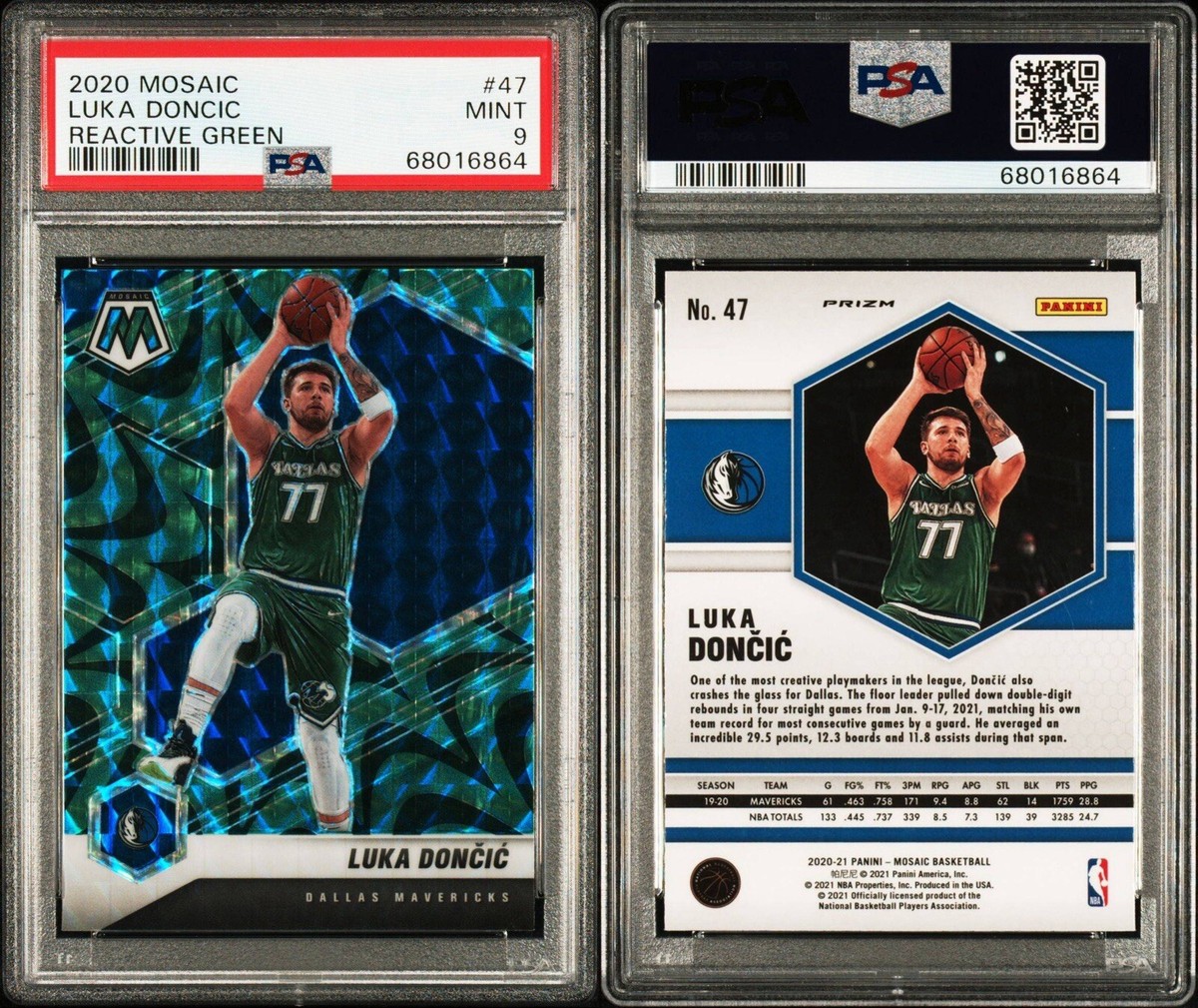 2020 Panini Mosaic #47 Luka Doncic Reactive Green Mosaic 2020 Panini Mosaic #47 Luka Doncic Reactive Green Mosaic