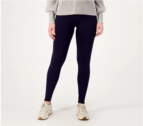 Breezies Seamless Tummy Smoothing Legging (Navy, Small) A553904.