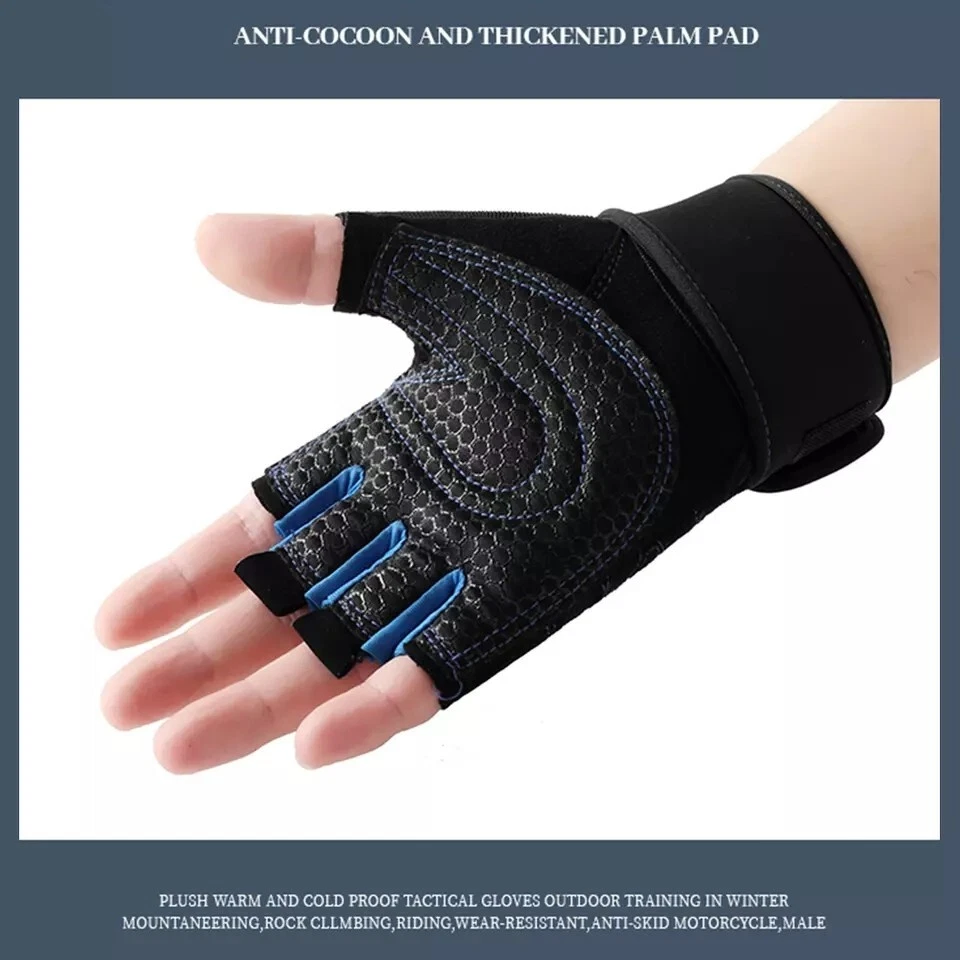 Guantes de gimnasio para levantamiento de pesas entrenamiento físico entrenamiento crossfit ejercicio hombres mujeres Foto 3 de 4