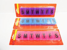 Pill Organizer Large 7 Day Planner Case Organizers Purple Blue or Pink Cases