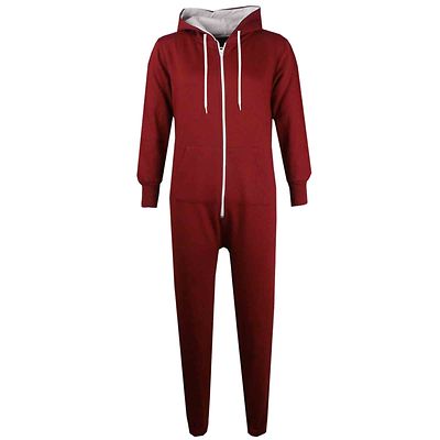 Neu Kinder Mädchen Jungen Uni Weinrot A2ZOnesie Einteiler All-in-One Schlafanzug 2-13 Jahre